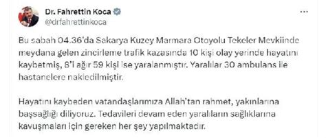 Kuzey Marmara Otoyolu Nda Zincirleme Kaza L Yaral Haberler