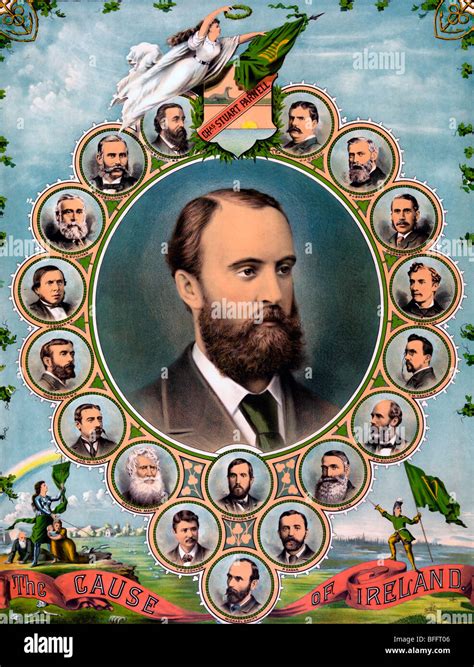 The Cause Of Ireland Portrait Of Charles Stewart Parnell Encircled By