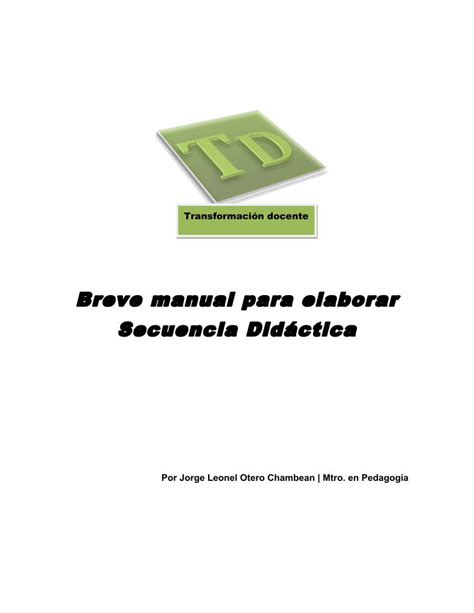 PDF Breve Manual Para Secuencias Didacticas DOKUMEN TIPS