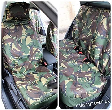 Toyoun Camo Universal Front Car Seat Covers Waterproof Highback Bucket Seat Cover Realistic