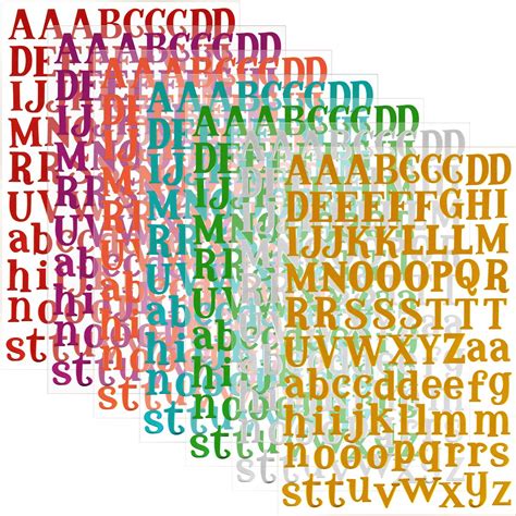 Buy 7 Sheets Letter Sticker Colorful Alphabet Sticker Self Adhesive