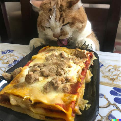 “A photo of Garfield the cat eating lasagna” : r/dalle2