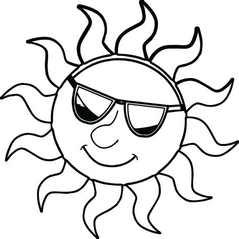 Cool Sun Coloring Page - Free Printable Coloring Pages for Kids