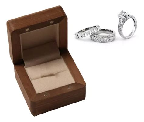 Caja De Madera Nogal Para Un Anillos De Boda O Compromiso MercadoLibre