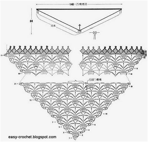 Free Crochet Shawl Diagram Pattern