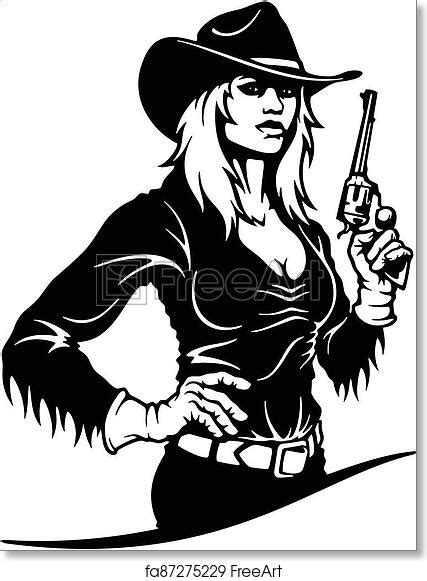 Cowgirl Wild West Cricut Silhouette Svg Vector Clip Art Cut