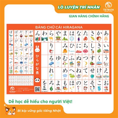 bang chu cai hiragana hoc tieng nhat thong minh    tuong