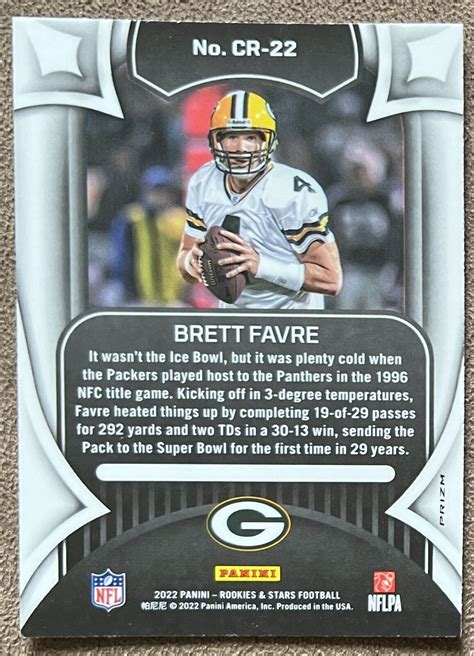 Panini Rookies Stars Crusade Silver Prizm Cr Brett Favre