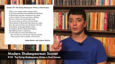 Modern Shakespearean Sonnet 155 The Dying Shakespeare Writes A Final