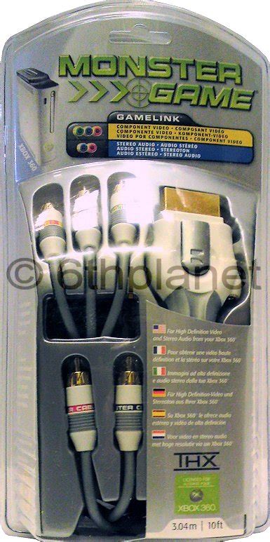 Technical Data Monster Game Gamelink 360 Component Video Av Cable