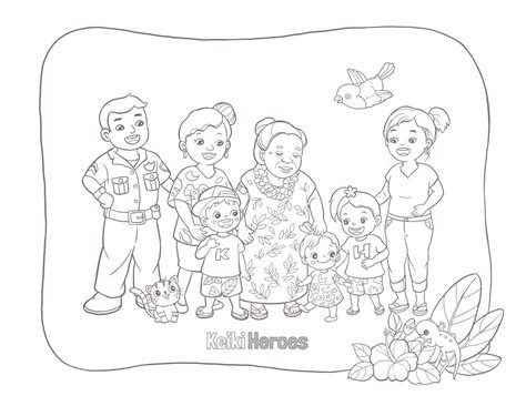 New ‘ohana Coloring Sheet Blackwhite Keiki Heroes