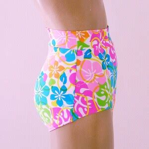 High Waisted Bikini Bottom And Retro Bandeau Top Swimsuit In Maui White Floral Print In S M L XL