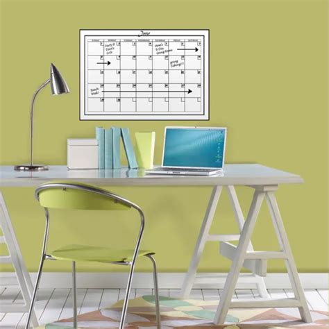 BLANC MENSUEL CALENDRIER Wallpops Laminé Sec Effaceur Stylo 61cm x