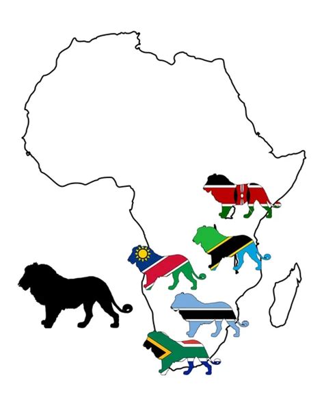 Africa Big Five Stock Vector by ©lantapix 48958187