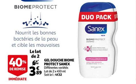 Promo Gel Douche Biome Protect Sanex Chez Auchan Icatalogue Fr