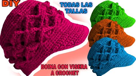 Como Hacer Boinas Con Visera A Crochet Para Todas Las Tallas Paso A Paso