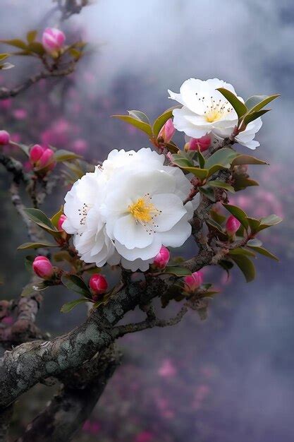 Un Rbol Con Flores Blancas En Primavera Foto Premium