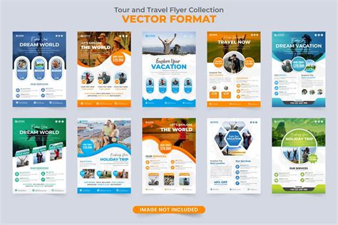 Travel Agency Promotional Flyer Set Flyer Iftistock 107935