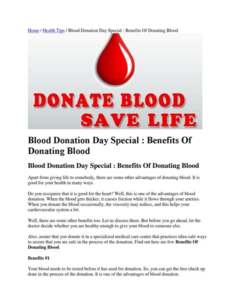 Benefits Of Donating Blood By Jackie Issuu