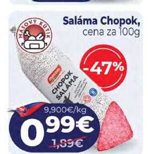 Saláma Chopok cena za 100g v akcii Zlacnene sk