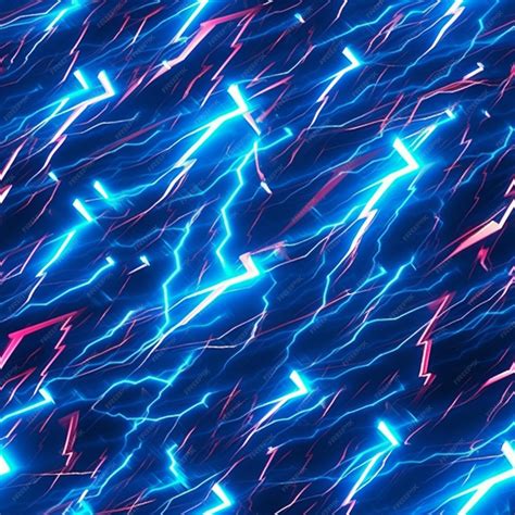 A Blue Electric Background With A Red And Blue Lightbulbs Premium Ai