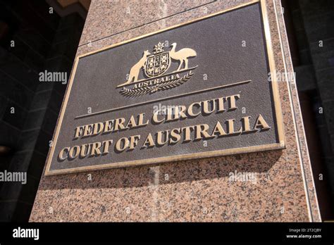 Federal Circuit Court Of Australia Entrance Plaque At The Lionel Bowen