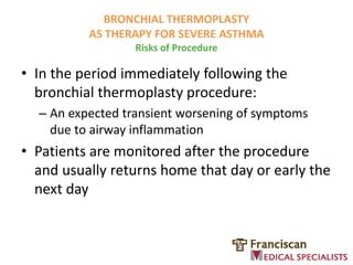 Bronchial Thermoplasty Bt Novel Treatment For Patients With Severe