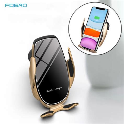 Suporte Carregador Indu O Veicular Sem Fio Sensor Dourado Shopee