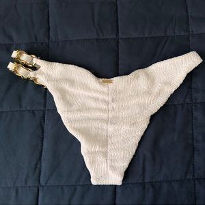 Beach Bunny Swim Beach Bunny White Gold Breanna Swimwear Bikini Euc Retail Poshmark