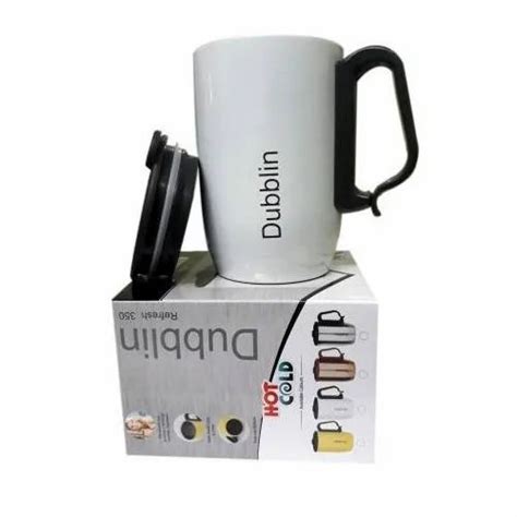 Dubblin White Stainless Steel Hot And Cold Coffee Mug For Home Capacity Ml At Piece