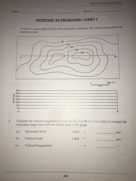 Solved Exercise Topographic Profiles Name Section Chegg