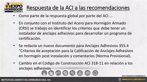 Nueva Certificación ACI de instalador de anclajes PPT Descarga Gratuita