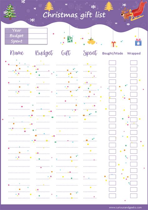 Free Christmas List Templates An Excel Version Curious And Geeks