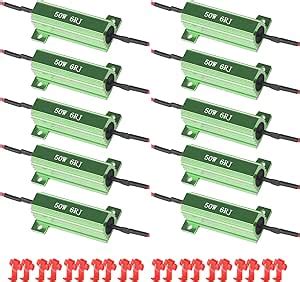 Amazon AIRKOUL 4pcs 50W 6ohm Load Resistors For Led Turn Signal