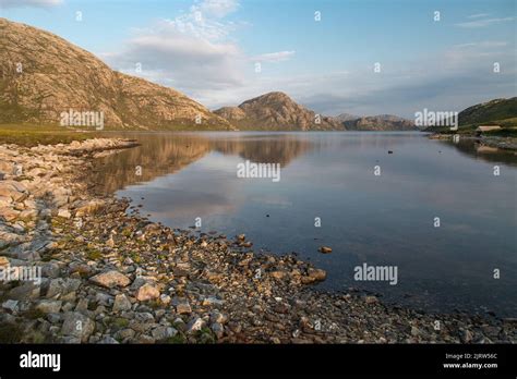 Lake Reflection Loch Suineabhal Lewis Isle Of Lewis Hebrides Outer