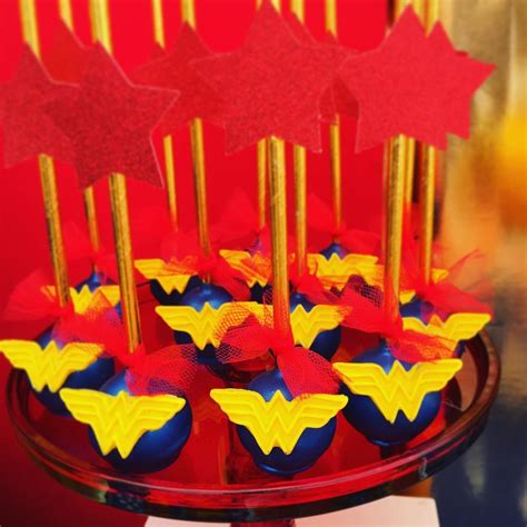 Wonder Woman Cake Pops For Todays Wonder Woman Candy Dessert Table By