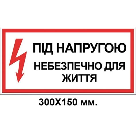 Купить Знак электробезопасности 300х150 мм Опасно для жизни под ...