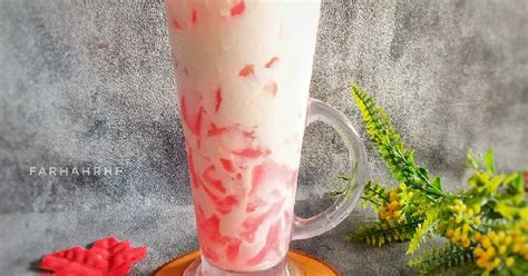 Resep Milky Jelly Drink Extract Dragon Fruit Skin Oleh Farhah Cookpad