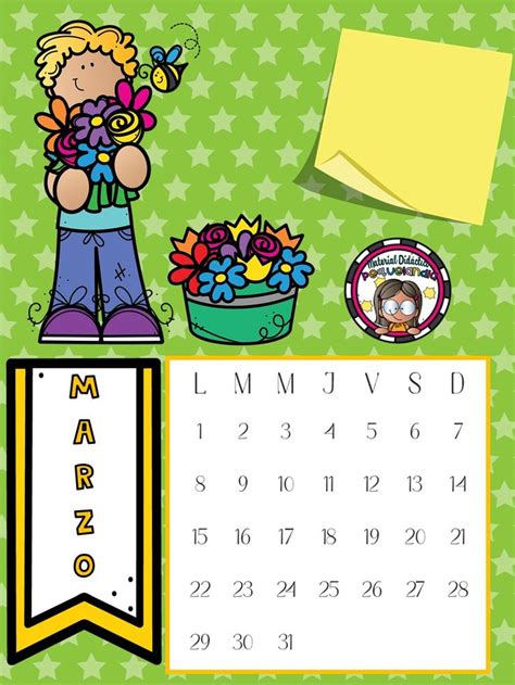 Pin en Material didáctico Calendario escolar Imprimir sobres Niños