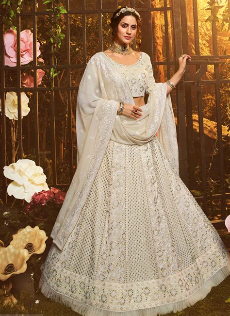 Buy Online White Color Lehenga Choli