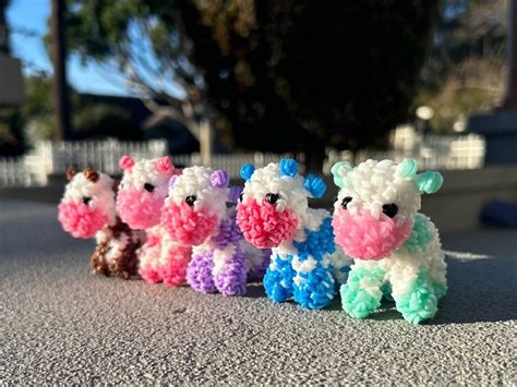 Mini Loomigurumi Cow Crocheted Rainbow Loom Etsy