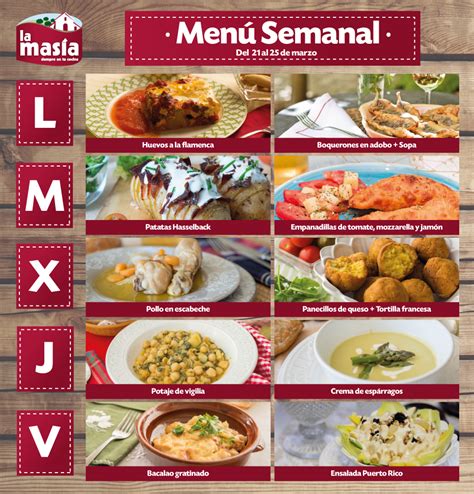 Men Semanal Del Al De Marzo Recetas La Mas A Men Semanal De