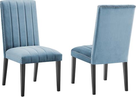 Catalyst Performance Velvet Dining Side Chair Set Of In Light Blue