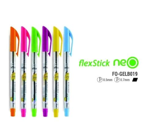 Flexstick Neo FO GELB019 FLEXOFFICE Black Ink Fancy Colors 12 Pcs Per