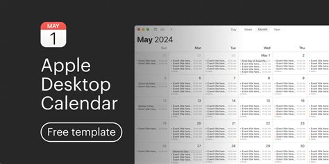 Apple Desktop Calendar Template 📅 Figma