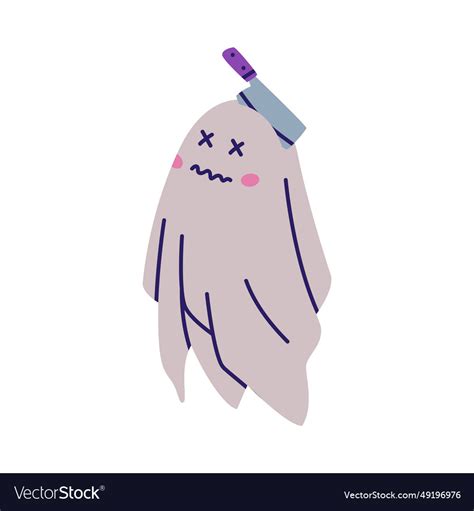 Cute ghost character as flying poltergeist Vector Image