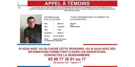 Stosswihr Appel à Témoins à La Suite De La Disparition De Régis Tressard