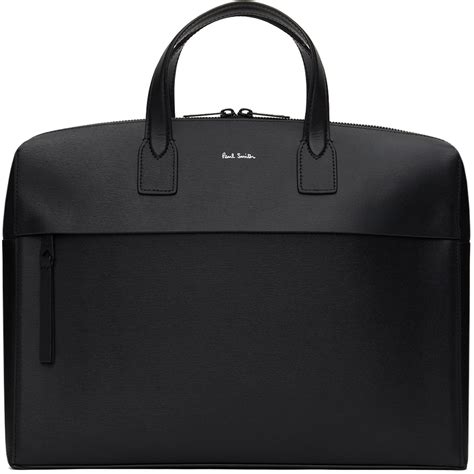 Paul Smith Black Embossed Leather Slim Folio Briefcase Ssense