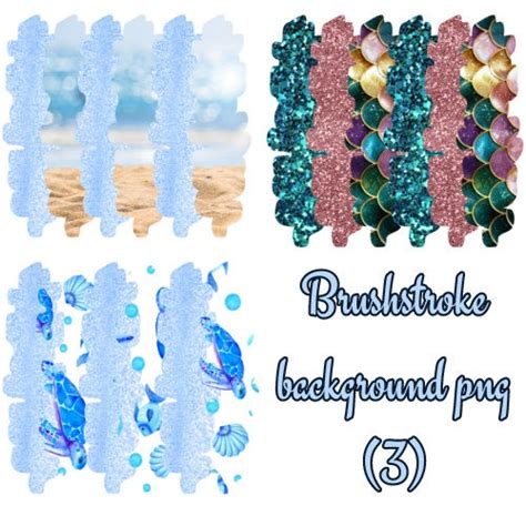 Brushstroke Backgrounds, Png Designs, Three Images - Etsy