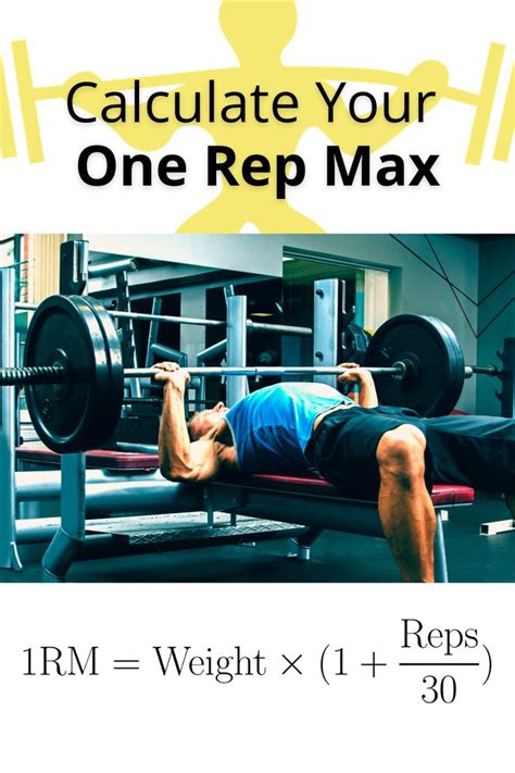 A Man Laying On Top Of A Bench With The Words Calculate Your One Rep